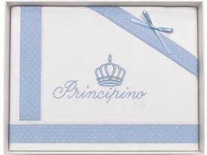 Completo Lettino di Mio Piccolo Ricamato in 100% Puro Cotone