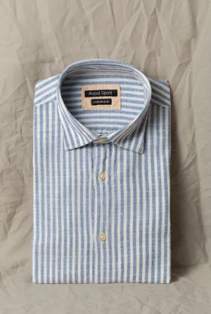 Camicia Uomo Mezza Manica in Lino e Cotone di Ascot Sport Art. Linen Blend_0