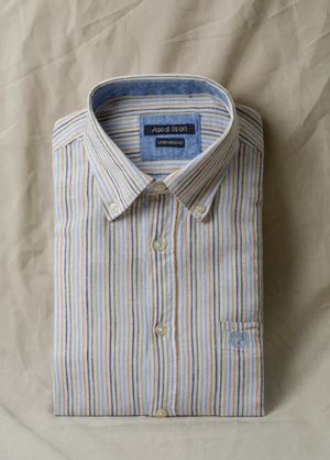 Camicia Uomo Mezza Manica in Lino e Cotone di Ascot Sport Art. Linen Blend_1