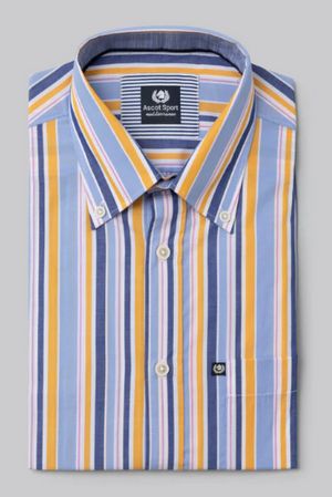 Camicia Uomo Manica Lunga in 100% Cotone di Ascot Sport Art. Mediterraneo_1