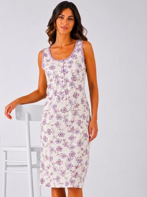Camicia da Notte Donna Karelpiù Art.SK302 Spalla Larga in Maglina di Cotone