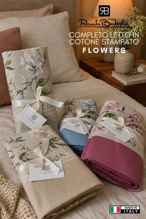 Completo Lenzuola Matrimoniale Art. Flower Renato Balestra