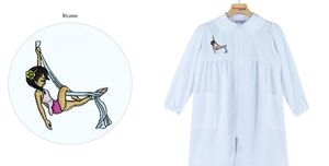 Grembiule Scuola Bimba Ricamato con Zip