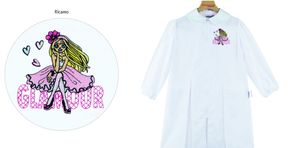 Grembiule Scuola Bimba Ricamato con Zip_0