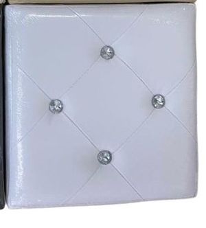 Pouf Quadrato in Ecopelle con Dettagli Swarovski_0