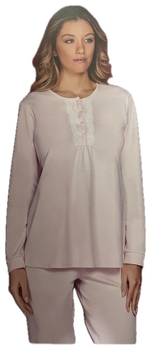 Andra Pigiama donna con bottoni con scollo in pizzo art 9625
