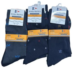 3 Paia Calze Corte Fantasia Taglia Unica 39/46 di Scuola Nautica_0