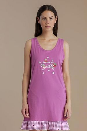 Camicia da Notte Donna in Cotone a Spalla Larga Art. 3217_0