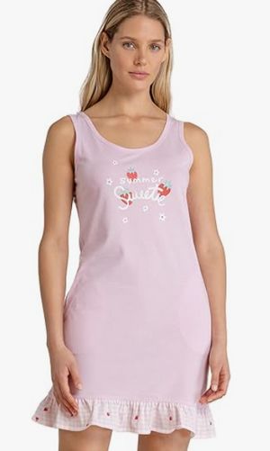 Camicia da Notte Donna in Cotone a Spalla Larga Art. 3217