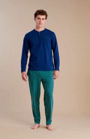 Pigiama Uomo Manica Lunga e Pantalone Lungo con Polsino Tinta Unita di Noidinotte_desktop_2