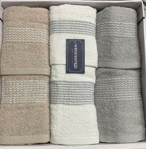 Set 6 PZ Asciugamani + Ospite 3+3 in Spugna di Cotone di Sommaruga_0