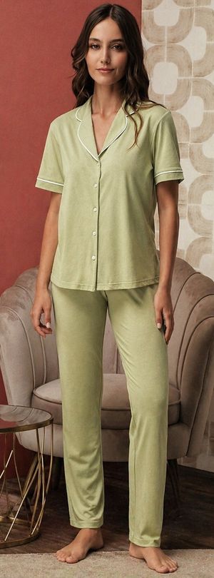Pigiama Donna Mezza Manica con Pantalone Lungo Andra Art. 9944