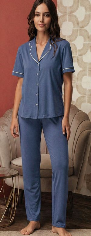 Pigiama Donna Mezza Manica con Pantalone Lungo Andra Art. 9944_0