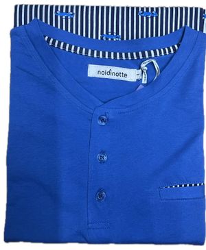 Pigiama Uomo in Cotone con Top Manica Corta e Pantalone Corto di Noidinotte_1