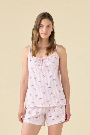 Pigiama Donna Corto Spalla Stretta Estivo di Noidinotte Art. Romantic_0