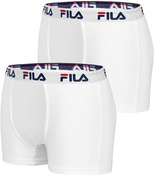 2 boxer Fila da uomo in cotone elasticizzato tinta unita 