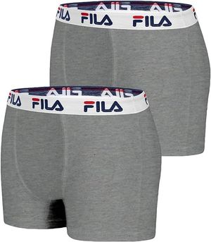 2 boxer Fila da uomo in cotone elasticizzato tinta unita 