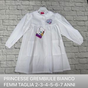 Grembiule Disney Bianco per Bambina con Bottoni_0