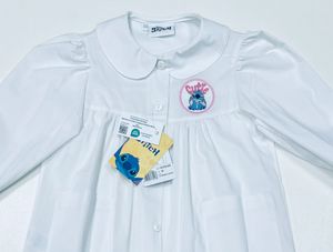 Grembiule Disney Bianco per Bambina con Bottoni