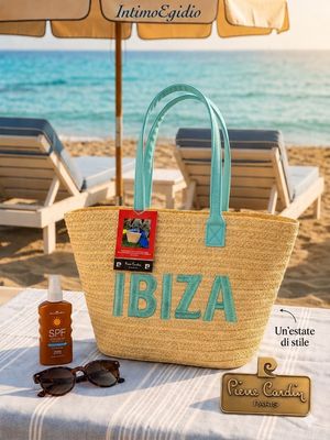 Borsa Mare in Paglia Intrecciata a Mano con Zip di Pierre Cardin_0