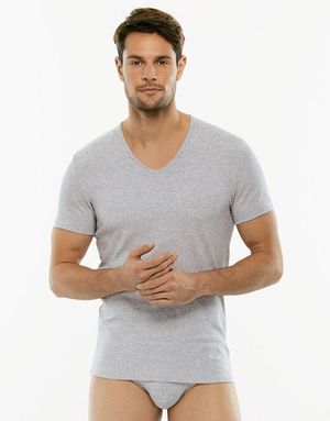 T-Shirt Uomo Ragno Scollo a V 100% cotone Bipack Articolo 601418