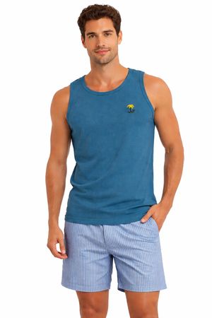 Pigiama Uomo Canotta Spalla Larga e Pantaloncino Corto Vanuè Art. 1369_0