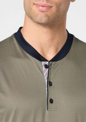 Pigiama Lungo Serafino in Cotone di Perofil Art. 93367_0