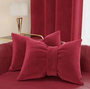 Cuscino Arredo Rosso in Velluto Sfoderabile_0