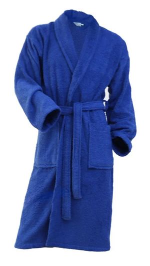 Hunt Accappatoio Senza Cappuccio  100% Cotone Blu_0