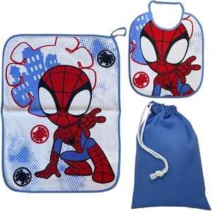 Set Asilo 3 Pezzi Bavaglino, Tovaglietta Plastificata e Sacca Coordinata Disney
