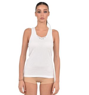 Canotta Donna Tiemme Spalla Larga con Scollo in Pizzo