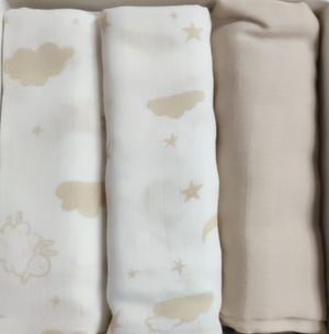 ellepi SET 3 QUADRATI DI GARZA 70 x 70 cm 100% COTONE_0