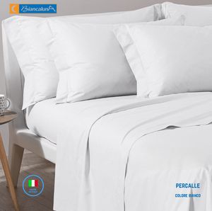  Completo Letto in Percalle Matrimoniale Biancaluna Art. Callas