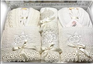 Set Bagno 8 Pezzi in Spugna di Cotone di FERLEN Art. Claudia