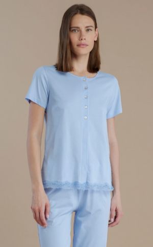 Pigiama Donna in Cotone con Dettagli in Pizzo di Noidinotte_0