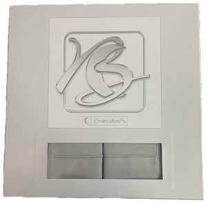 Completo Letto Matrimoniale in Raso di Cotone Quadro 3 Volants di Biancaluna