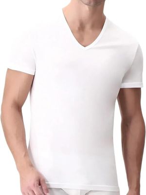 PEROFIL T-Shirt Active Perla Scollo a V 100% Filoscozia VPRT00321_0