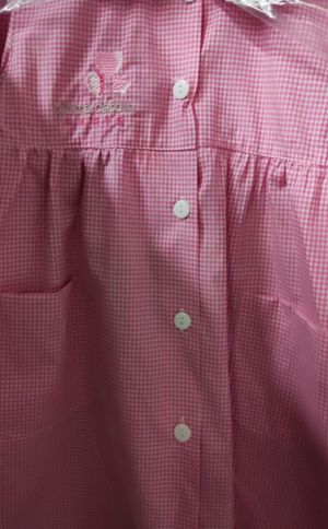 Pierre Cardin Grembiule bimba quadretti rosa con bottoni e merletto art PRD301