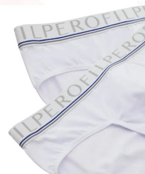 Coppia di Slip con Logo in Cotone Bielastico di Perofil_0